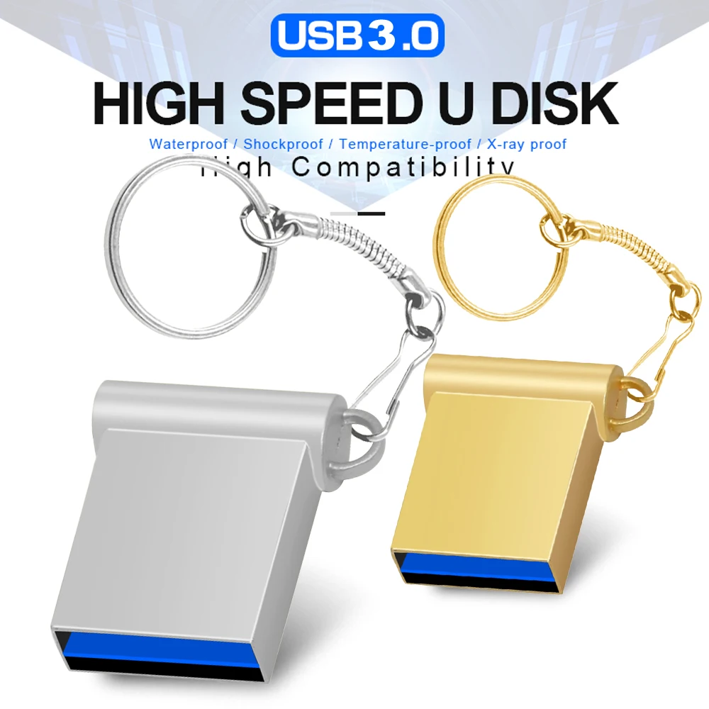 Mini unidad Flash USB 3,0 de Metal, pendrive de 4GB, 8GB, 16GB, 32 GB y 64GB, resistente al agua, para regalo de negocios