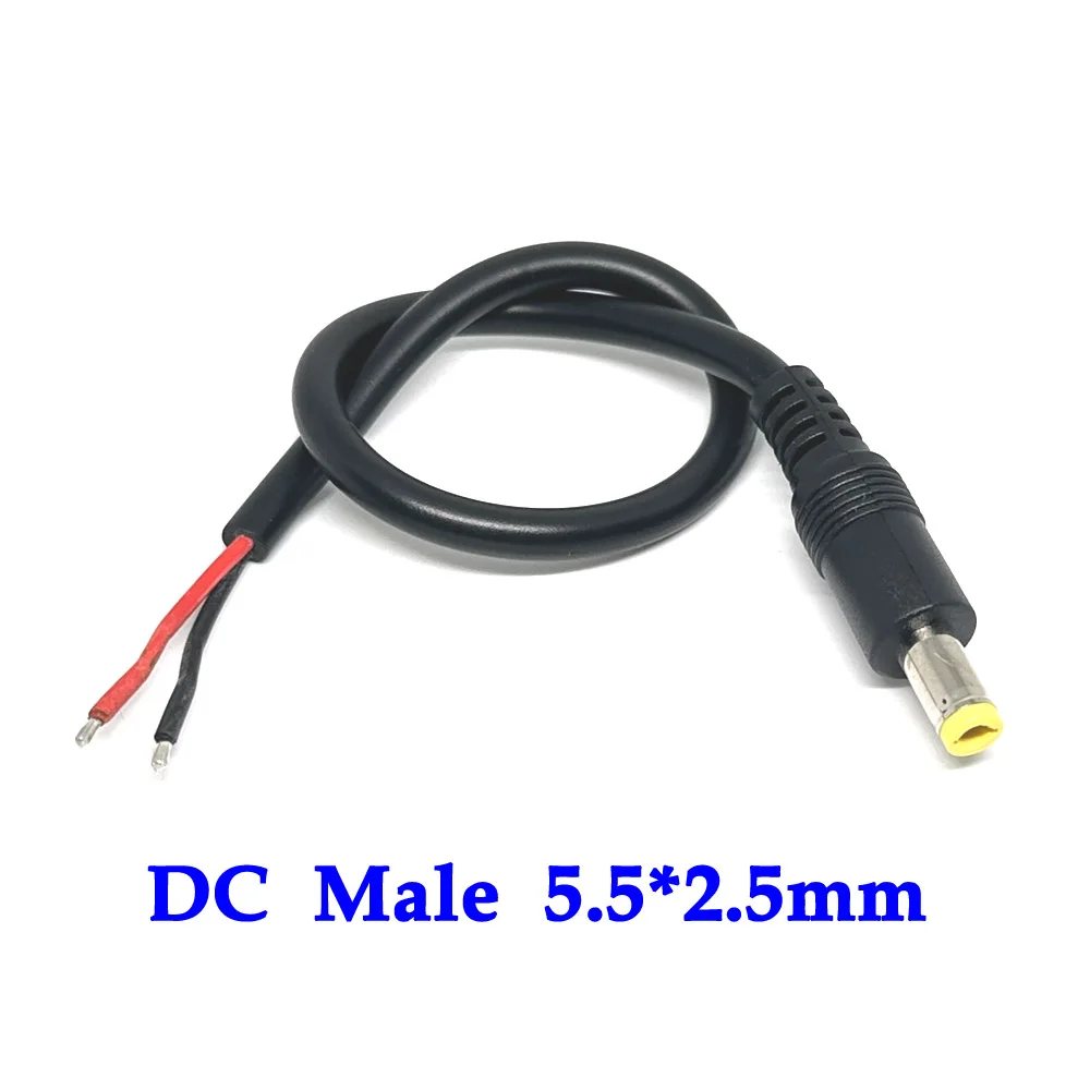 1-3pcs DC 5.5 x 2.5 5.5*2.5mm Power Supply Plug Connector With Cord / Cable For Toshiba Asus Lenovo Laptop Adapter New