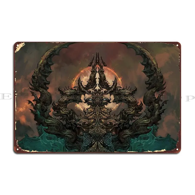 Mantis God Inscryption Metal Sign Pub Wall Cave Designing Character Bar Cave Tin Sign Poster