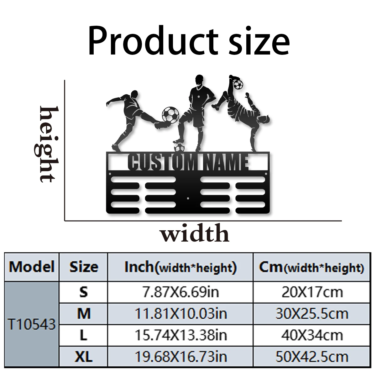1 قطعة خطاف ميدالية كرة القدم الجميلة، خطافات نصية إبداعية رائعة، علامات جدارية معدنية #3