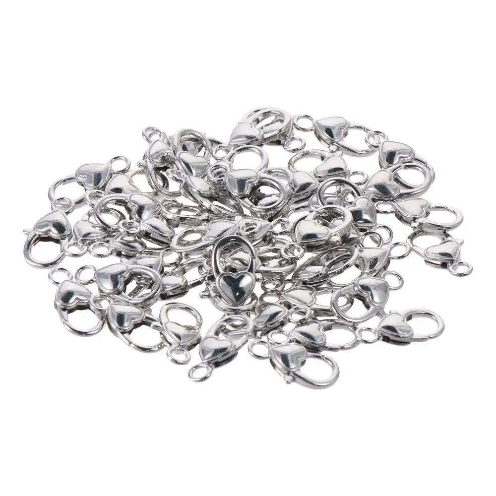 

Claw Clasps Silver Lobster Claw Clasps Heart shape 26mm Fastener Hook Alloy Heart Claw Clasps DIY Jewelry Making