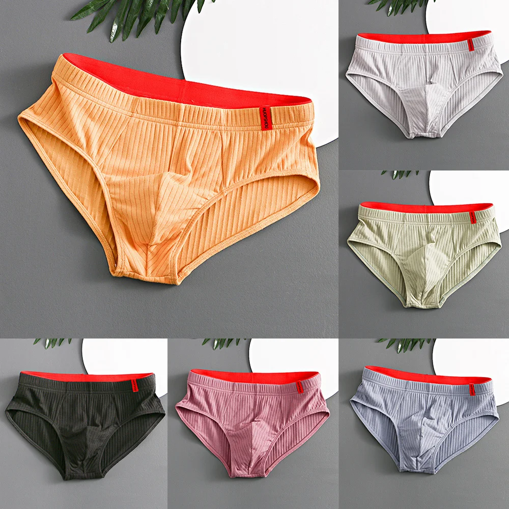 Men Briefs Pouch Low Waist Lingerie Shorts Underwear Male Slimming Lightweight Stretch Breathable Solid Color Panties M-3XL