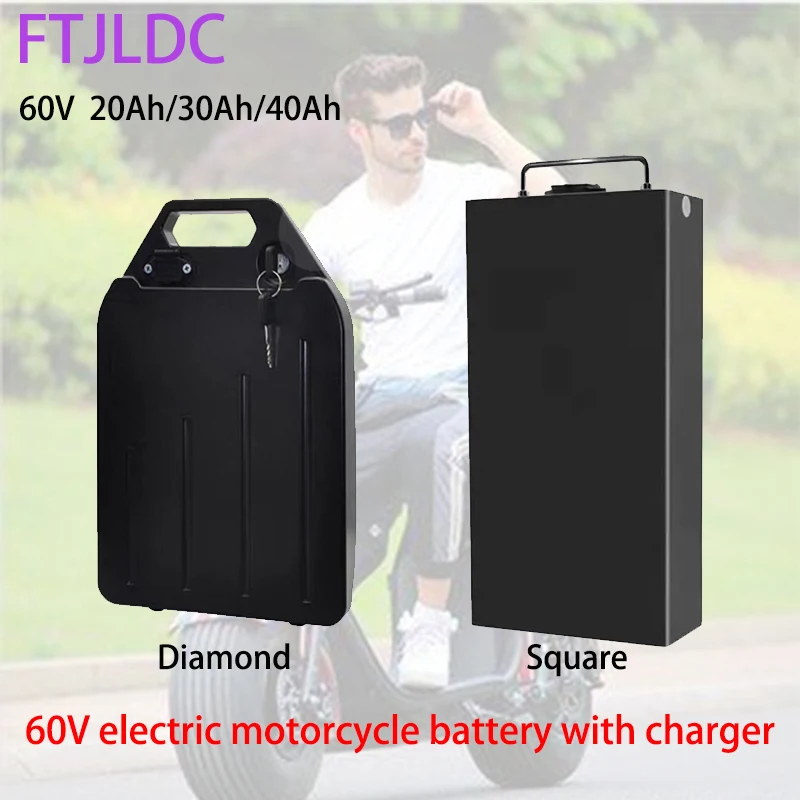 Original 60V 20Ah 30Ah 40Ah Waterproof Lithium Battery 18650 cell pack for Electric motorcycle 300W-1800W Citycoco scooter