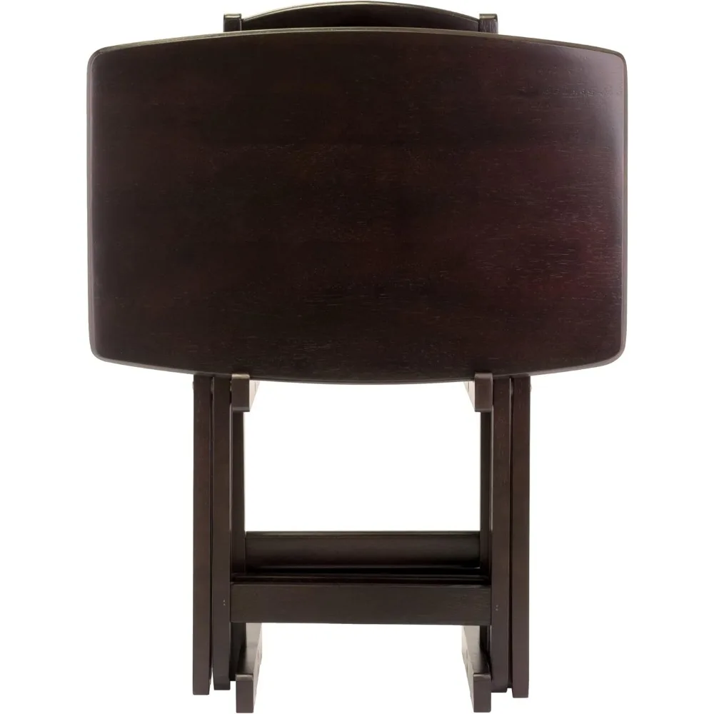 Elegante juego de mesa de centro para sala de estar, espresso de 26 pulgadas, colección de mesa de 4 piezas