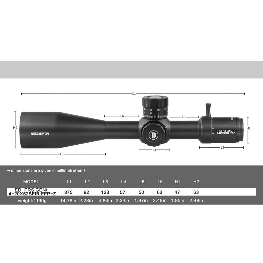 ED-PRS Discoverer GEN2 FFP-Z 0.1MRAD senapan luar ruangan berburu pandangan optik super kuat dampak resistensi pembidik menembak