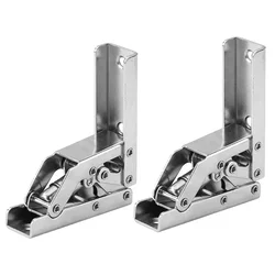 2Pcs 90 Degree Self-Locking Folding Hinge Table Legs Bracket Chair Fold 180° Spring Hinges Furniture Corner Connection Hardware