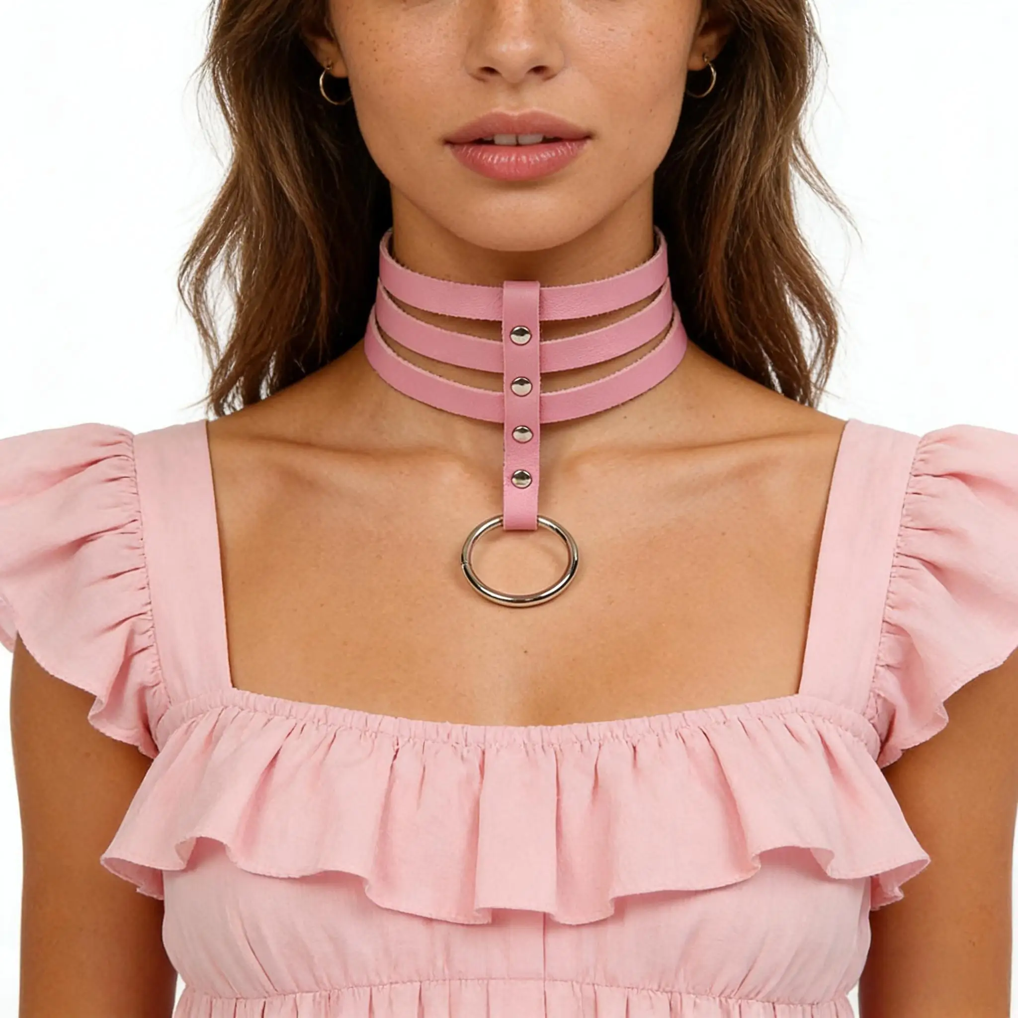 Fashion Jewelry Black Leather Round Choker Simple Temperament Necklace For Women Sexy Vintage Charm Round Gothic Collar Necklace