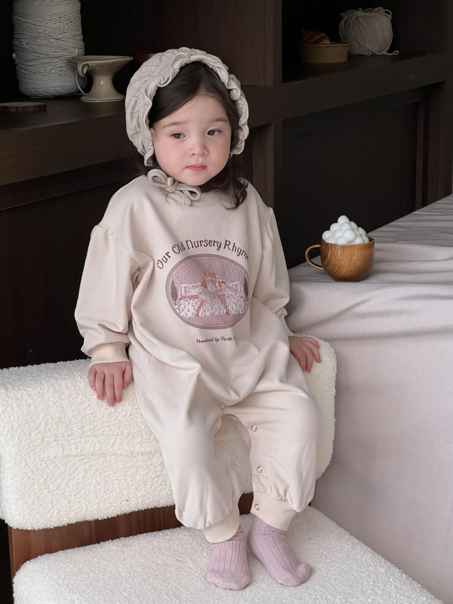 2024 Autumn New Baby Long Sleeve Romper Fashion Print Infant Girl Cotton Casual Jumpsuit Newborn Toddler Loose Clothes 0-24M