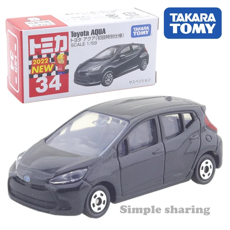 Takara Tomie No.34 Toyota Aqua (Eerste Speciale Specificatie) 1/59 Kinderen Speelgoed Motorvoertuig Diecast Metalen Model