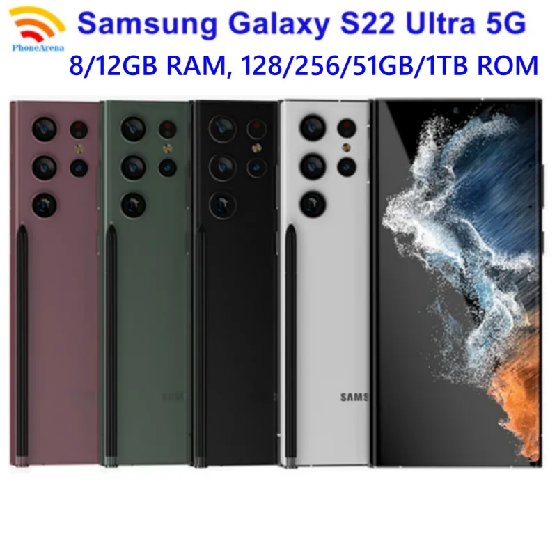 C Samsung Galaxy S22 Ultra 5G S908U1 6,8 "OLED 8/12GB RAM 128/256/512GB/1TB ROM Snapdragon NFC S22U eSIM teléfono Original desbloqueado