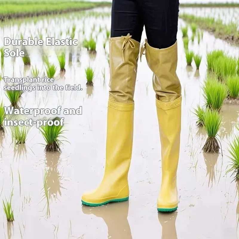 

Waterproof Paddy Field Boots Soft Sock Sole High Rise Rice Planting Shoes Anti Slip Farm Waders Waterproof Mud Boot Rice Plowing