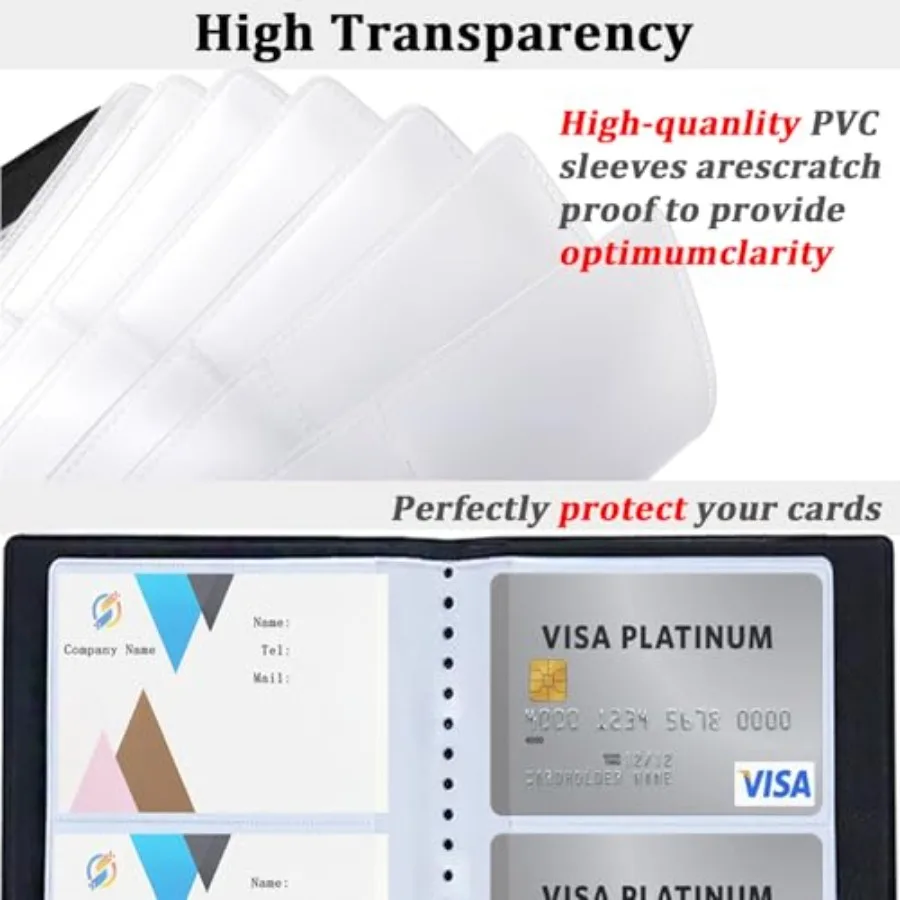 الجلود المهنية بطاقة الأعمال حامل كتب المنظم 300 بطاقة سعة كتيب بطاقة الائتمان بو لي حامل بطاقات التخزين للرجال #2