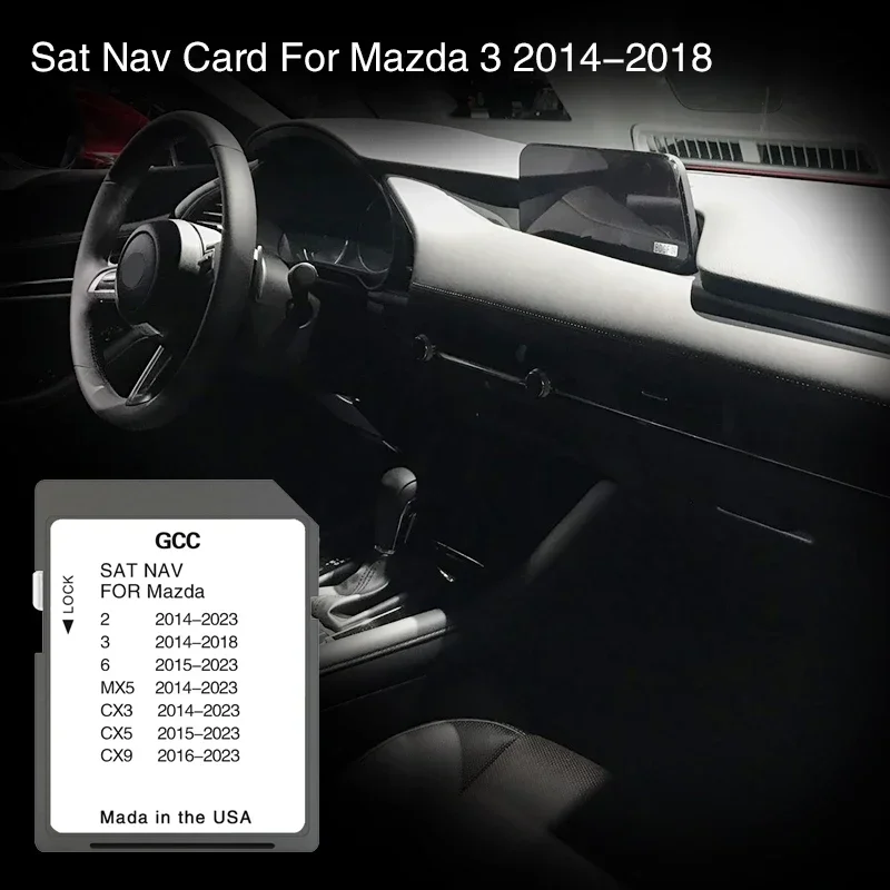 for Mazda 3 2014 2015 2016 2017 2018 Car SD GPS Navigation Map Sat Nav Memory Card Cover General GCC Gulf Area Middle East