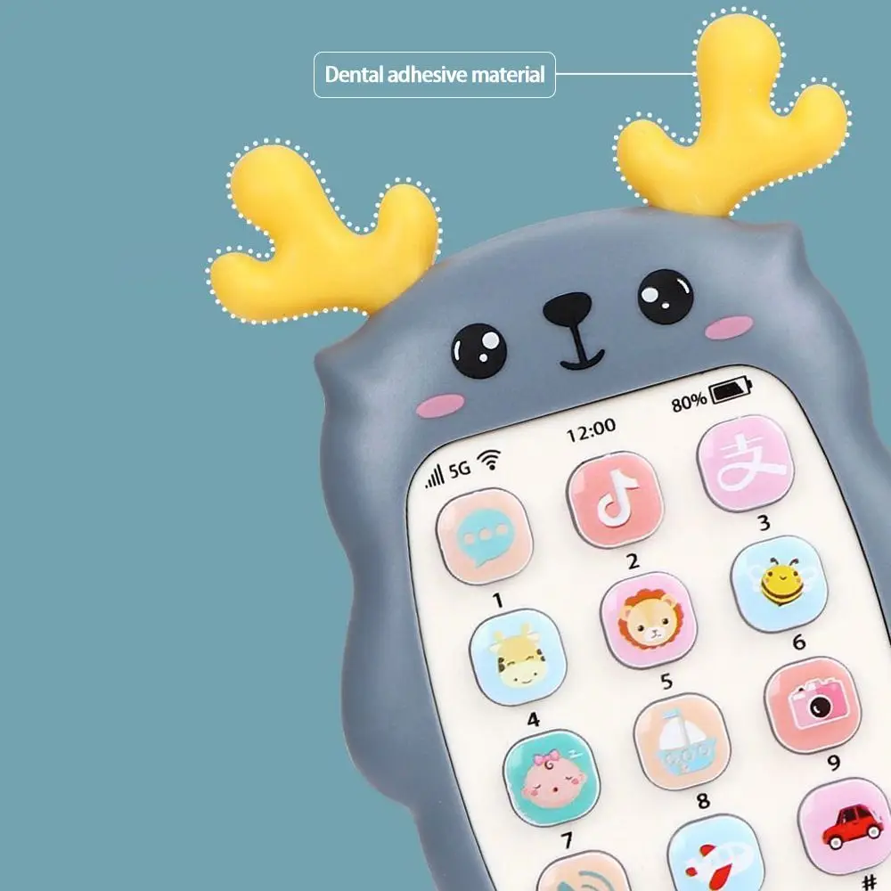 Divertente telefono multifunzionale con massaggiagengive, leggero, regalo per bambini che dorme presto