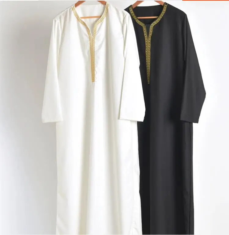 New Arab Hui Robe ricamo da uomo musulmano mediorientale