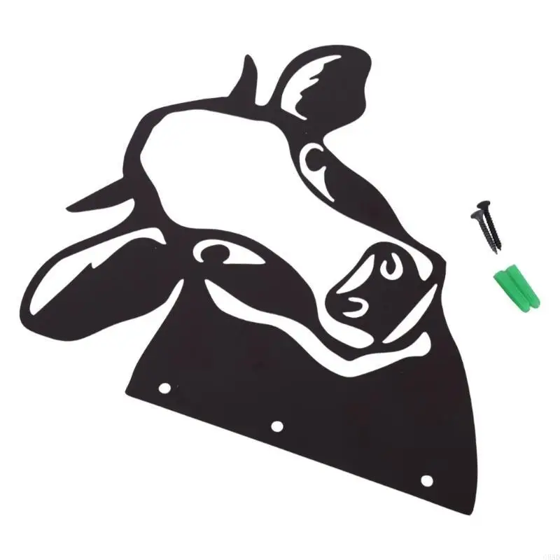 تطل على البقرة الماعز الحيوان المعادن الفن الجدار الديكور لطيف مزرعة منحوتة صورة ظلية الجوف خارج تمثال مزرعة سياج حلية C5AD