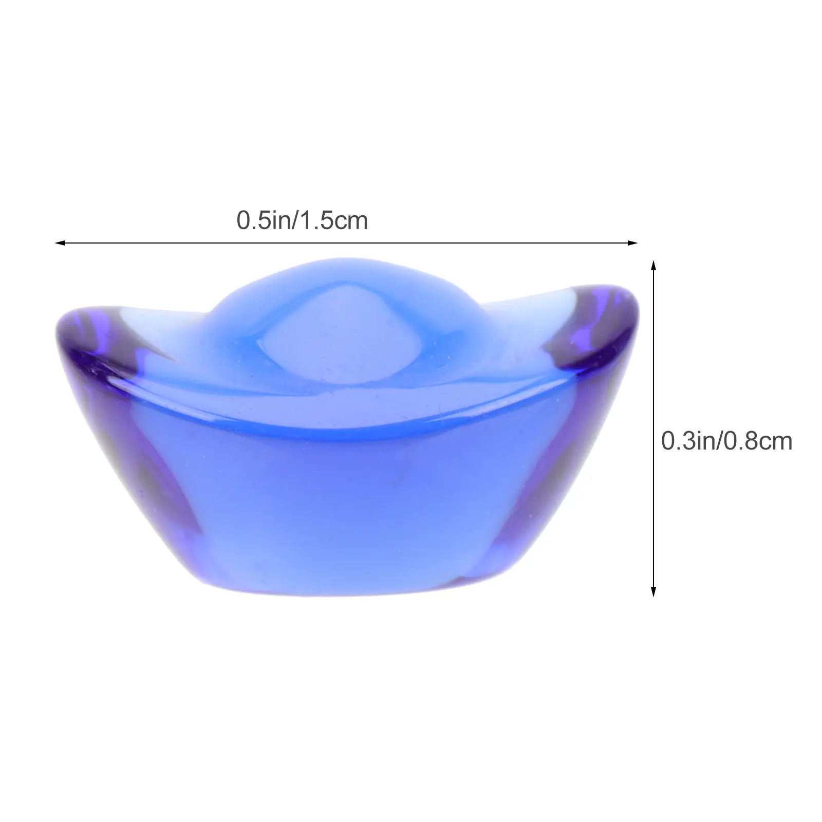 1Set Crystal Golden Yuan Bao Simulation Ingots Feng Shui Ornament Desktop Decoration Wealth Blessing Crystal Golden Ingots
