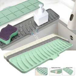 Silicone Tableware Cushion Anti Slip Sink Tray Kitchenware Protection Mat Dish Drying Cushion Pad Storage Sink Drain Mat Kitchen