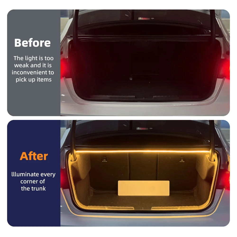 

Universal Flowing LED Trunk Tailgate Light Strip for Audi Ambient Car Boot Rear Decorative Lamp Bar 12V Exterior Accessories