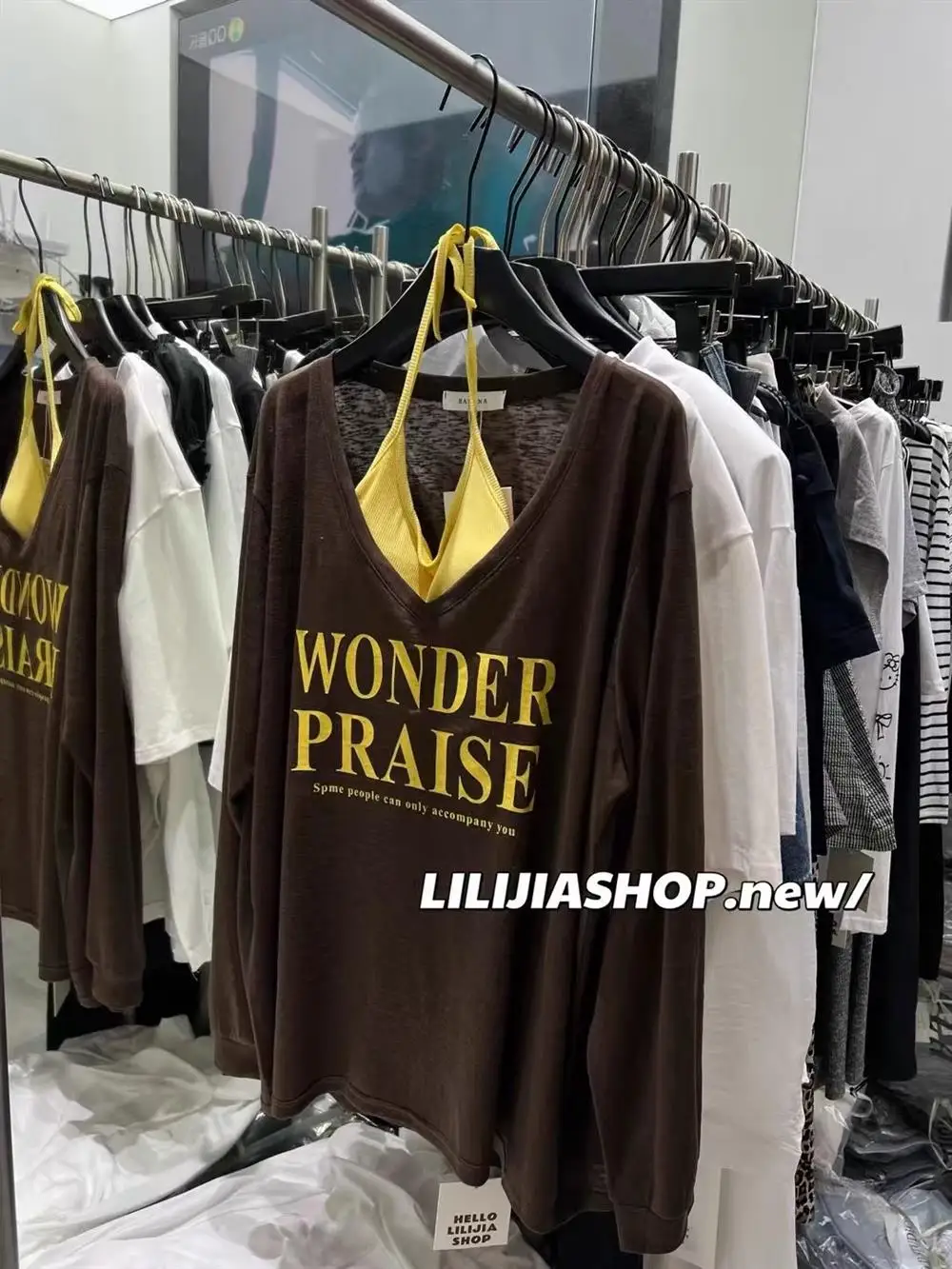 Dongda Gate Zomer Nieuwe V-hals Letterprint Zonbescherming Lange Sve T-shirt Hangende Ne-riem Tweedelige set Dames