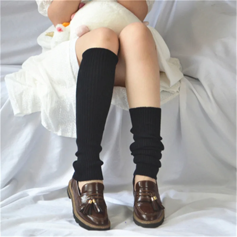 Candy Color Sweet Girl Leg Warmers NEW Korean Knitted Foot Cover Women Solid Color Autumn Winter Stylish Elastic Long Tube Sock