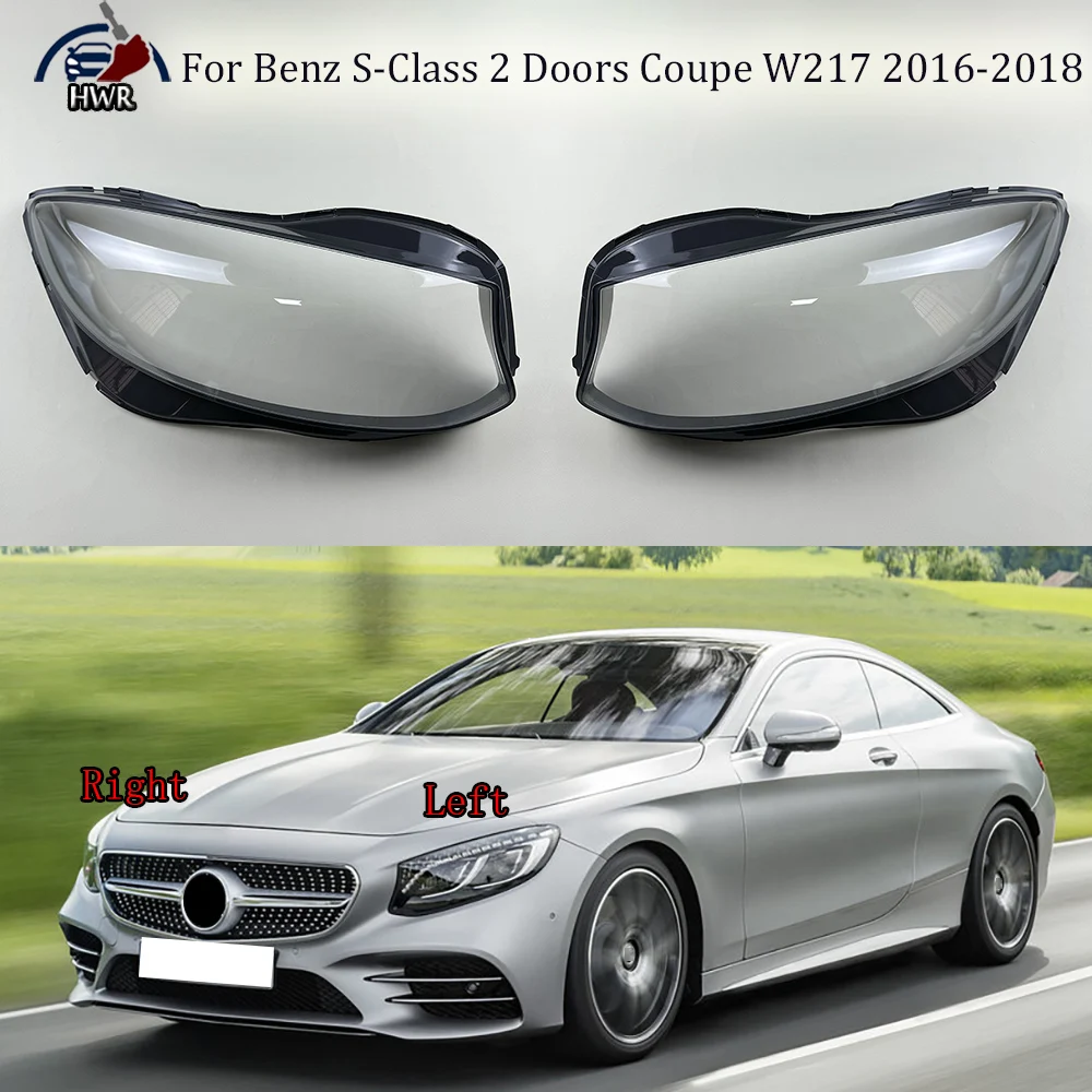 

Headlight Shell Mask Transparent Headlamp Cover Lampshdade Plexiglass For Benz S-Class 2 Doors Coupe W217 2016 2017 2018