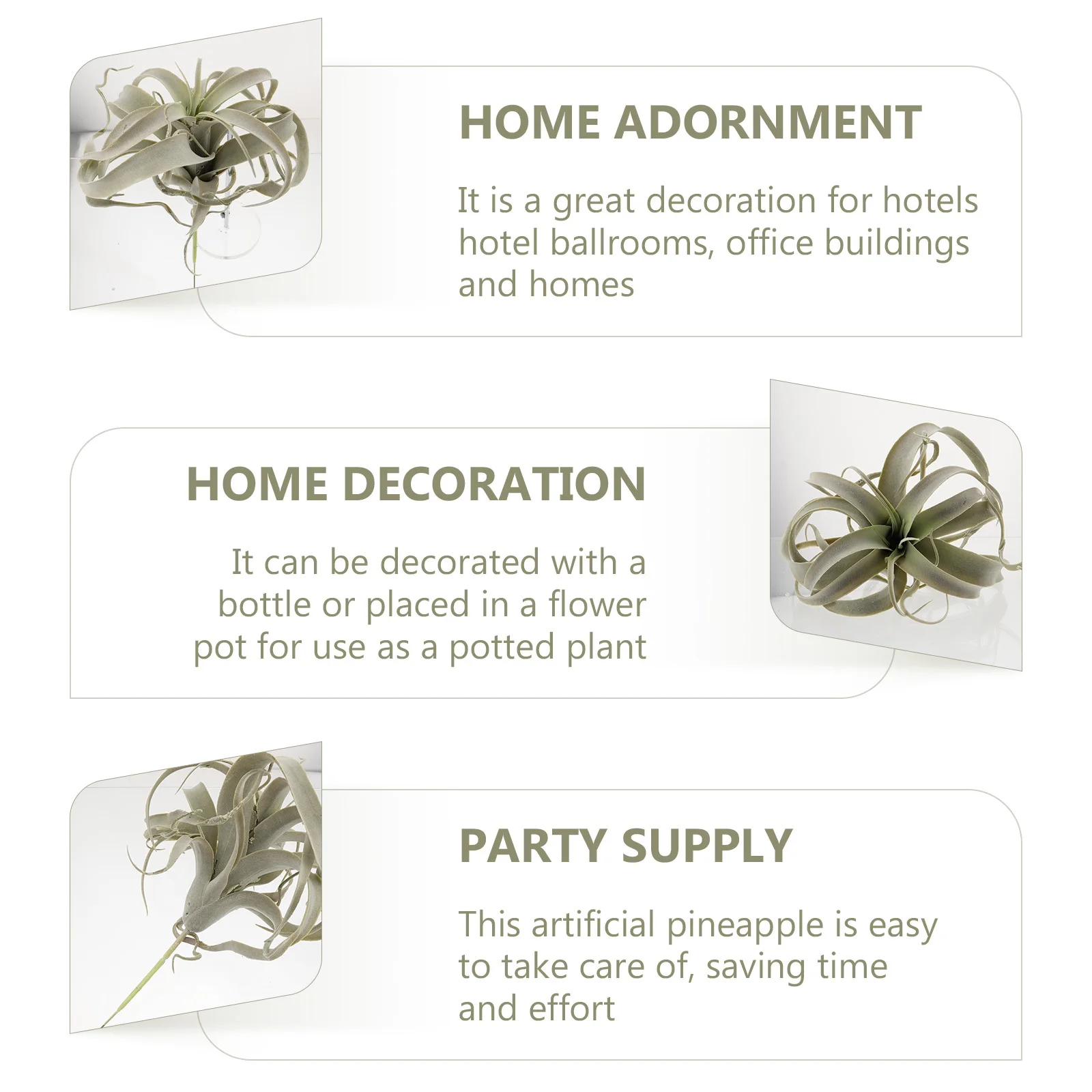 

1Pcs Home Decoration Simulation Plant Decor with Realistic Air Pineapple Design for Indoor Outdoor Space Green Home Decoration