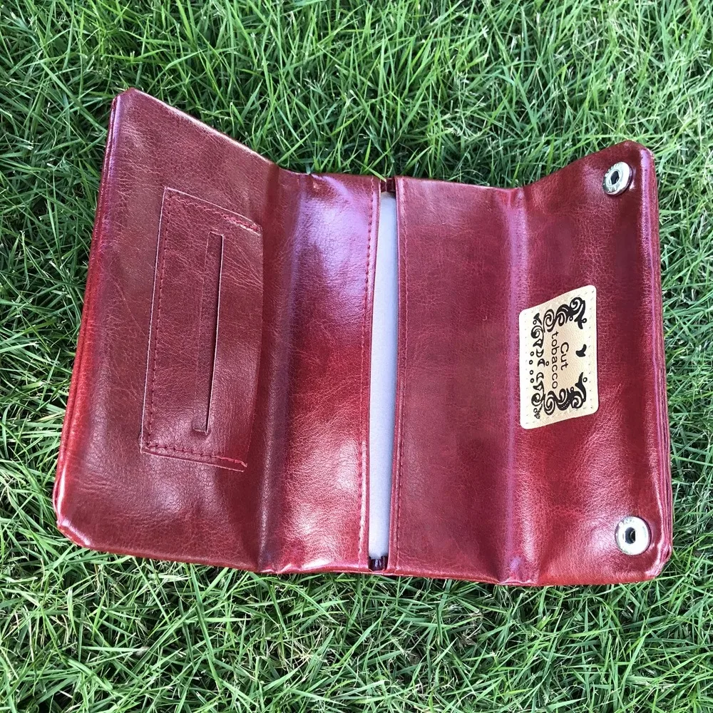 

Portable Leather Tobacco Pouch Bag Tobacco Herb Bag Pouch Case Wallet Bag Smoking Pipe Cigarette Rolling Papers Storage