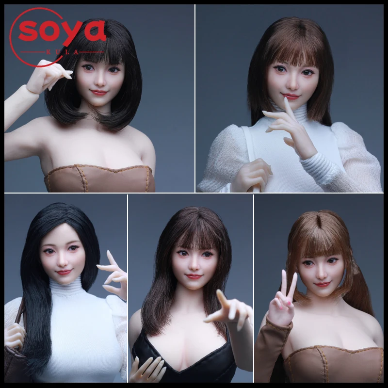 

Z6TOYS ZC021 1/6 Asian Smiling Beauty Tiantian Moveable Eyes Head Sculpt Carving Model Fit 12'' Soldier Action Figure Body