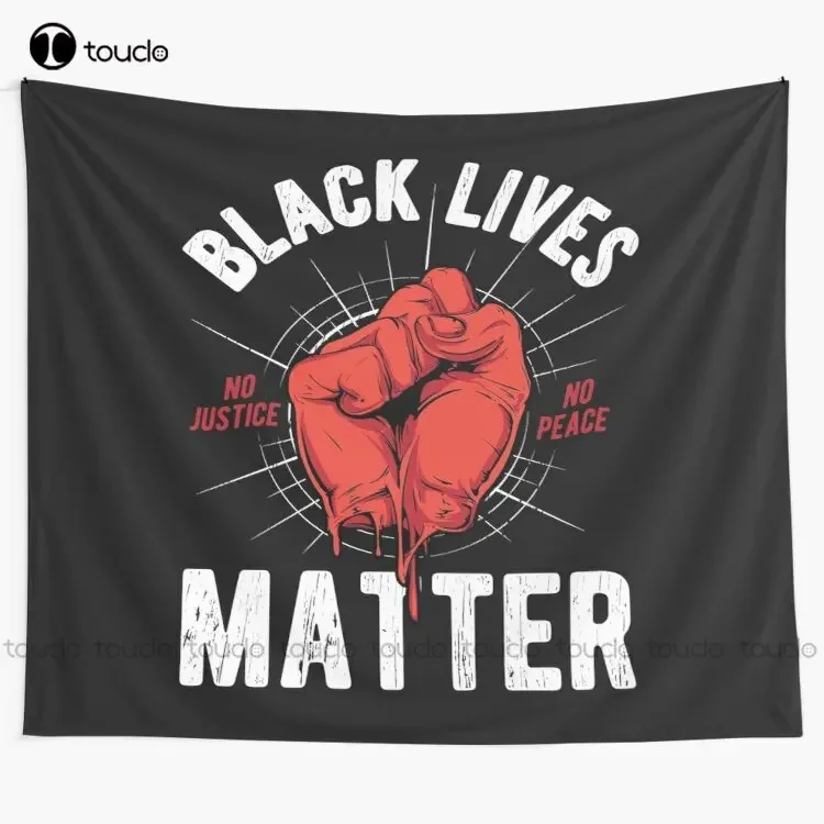 لا العدالة لا السلام الأسود حياة المادة نسيج نسيج على الحائط بطانية نسيج غرفة نوم المفرش الديكور جدار تغطي #1