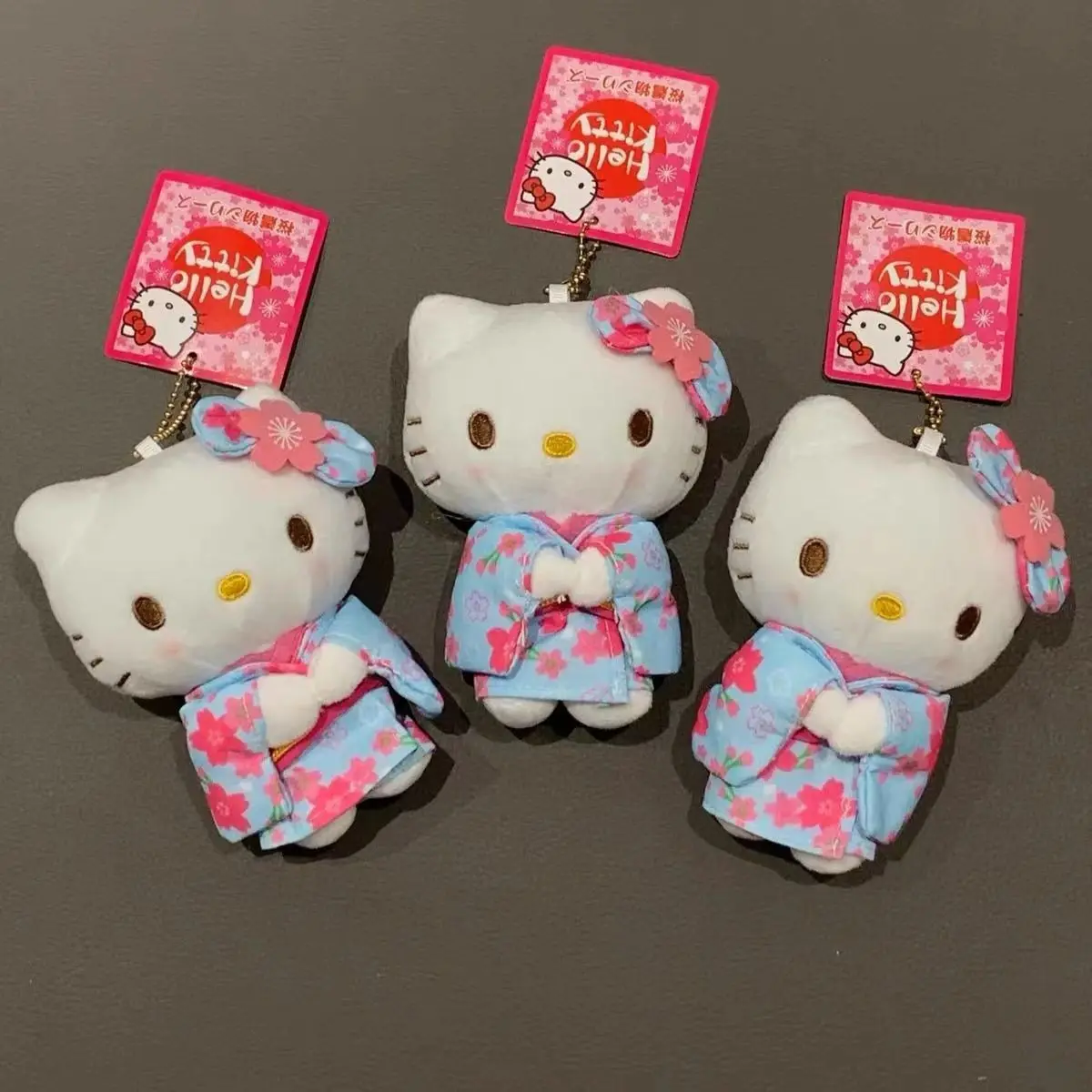 Nieuwe Sanrio Kimono Hello Kitty Pluche Pop Sleutelhanger Cartoon Leuke Kitty Kat Pluche Sleutelhangers Tas Decoratie Autosleutel Hanger
