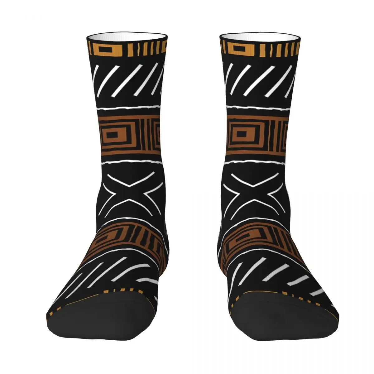 African Bogolan Mud Cloth Unisex Winter Socks Cycling Happy Socks Street Style Crazy Sock