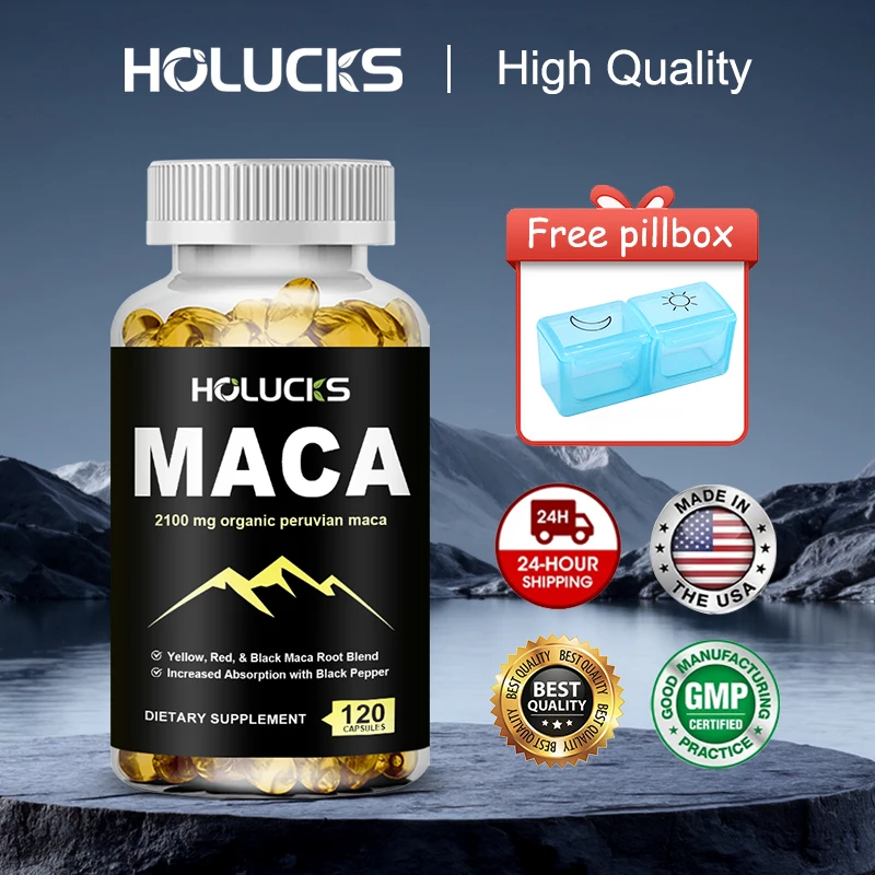 

Pure MACA Root Capsules, with Organic Black Pepper Fruit Extract, Support Menopause Relief, Bone Density, Men & Women, Vegan