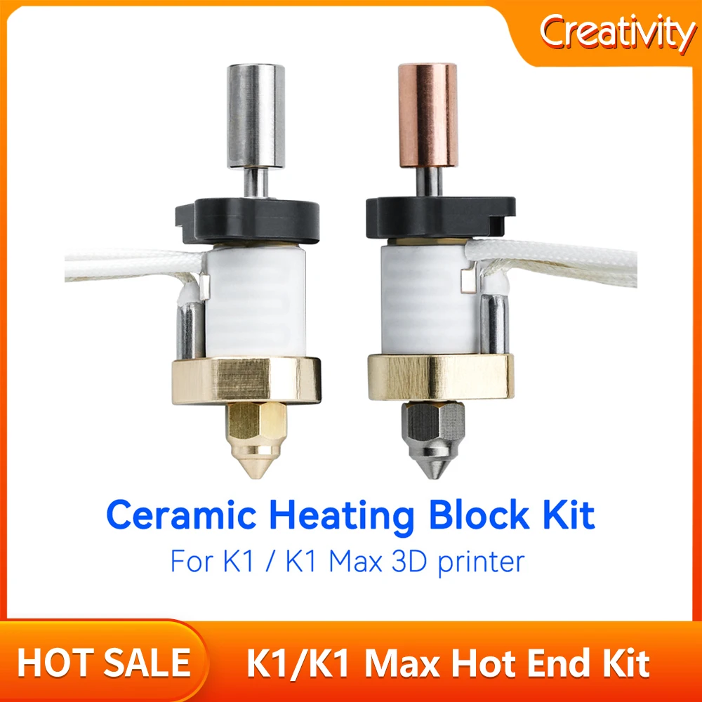 

Upgraded Hotend For K1/K1 Max Hot End Kit Ceramic Heating Block Nozzle 300°C High Speed Extruder For k1 max D Printer