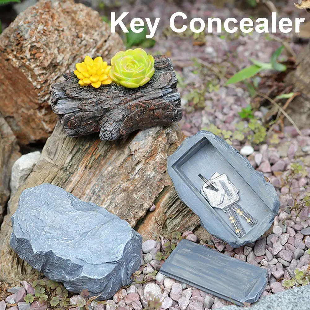 Outdoor Rock Hide A Key Garden Key Safe Box Hidden In Stone Safety Rock Storage Box For Home RV Emergency Spare Key