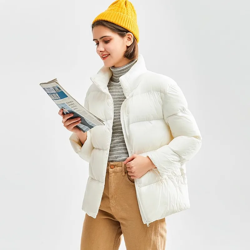 Korean Women Down Jacket 2024 New Arrival  Female 90% White Duck Down Fashion Short  Bread Thicken Ultra Lightweight Down Coat