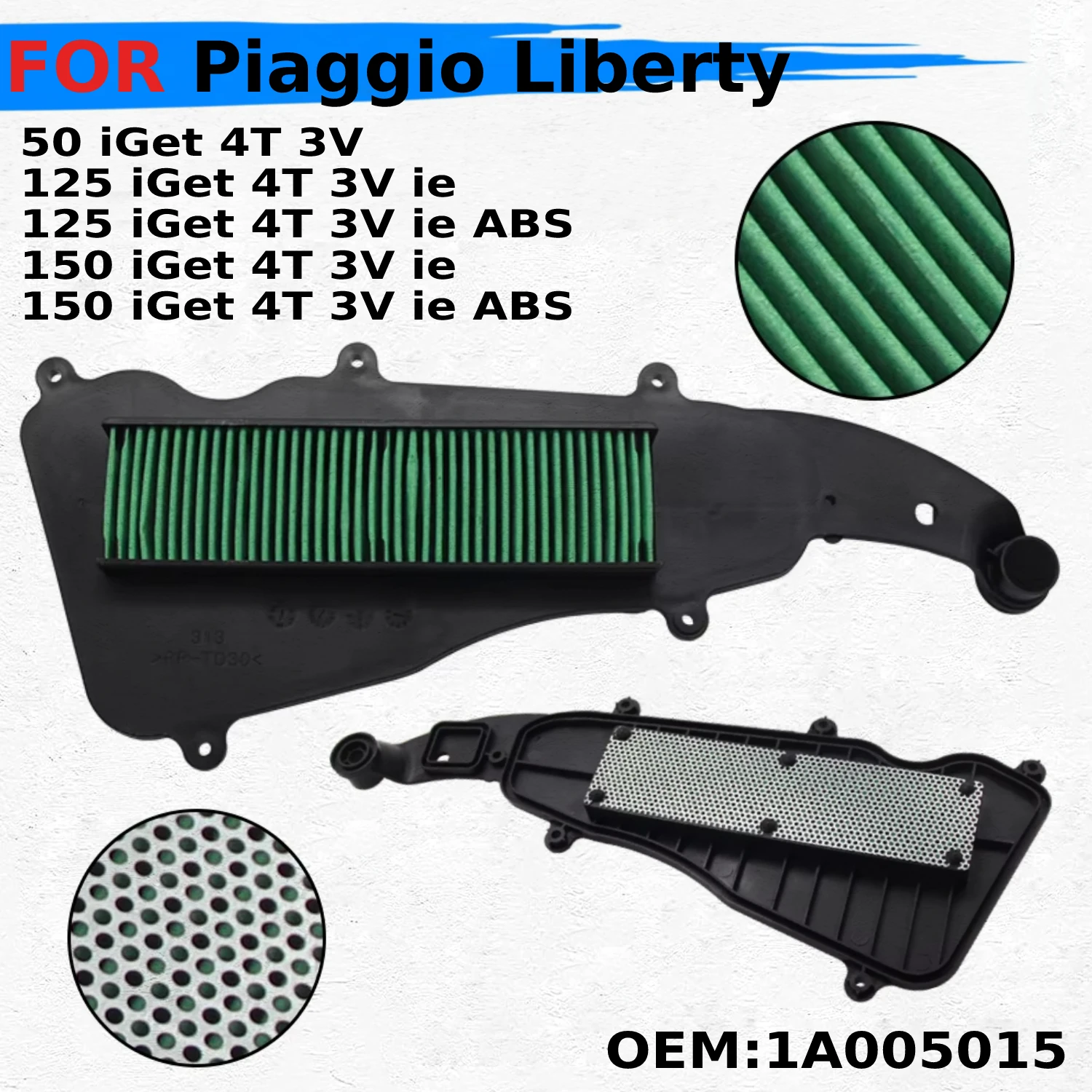 

Motorcycle Parts Air Filter Sponge Cleaner Cap For Piaggio Liberty 125 iGet 4T 3V ie ABS 50 150 OEM:1A005015