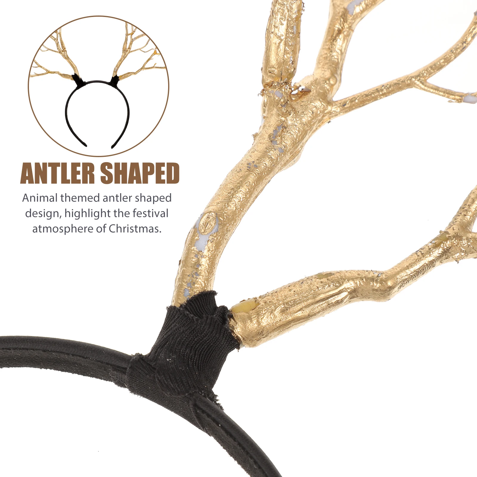 

Festive Antler Headband For Women Girls Deer Horn Party Hair Accessory Costume Headdress Resin Plastic Non Slip Animal Themed