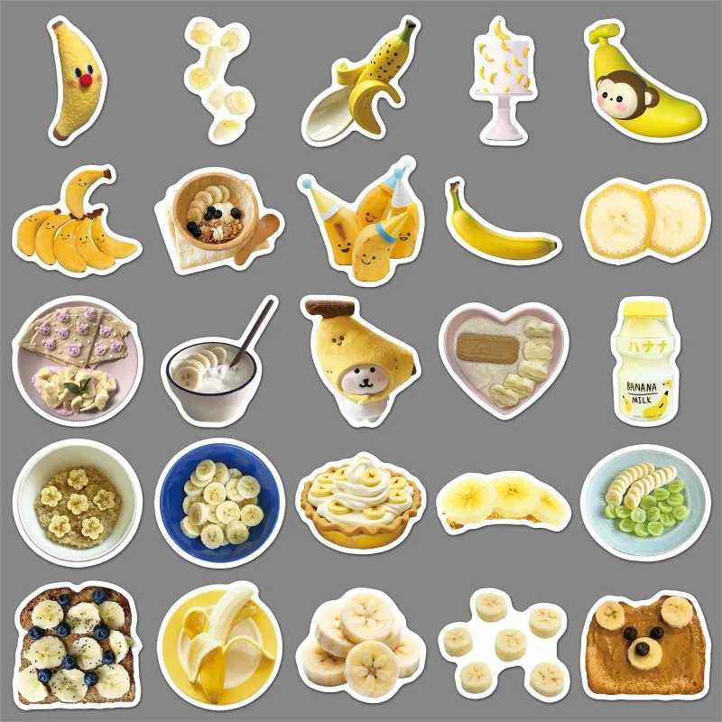 50 قطعة INS عادية الكورية موضة الموز سجل القصاصات مجلة ملصق ديكور ذاتي الصنع الأصفر كولو الكرتون القرطاسية ملصق مائي لوازم الطلاب #4