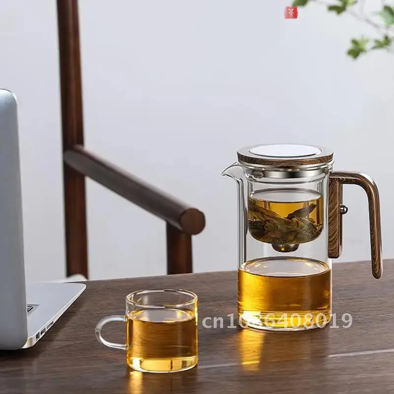 Glass Tea Pot Kettle Infuser 520ML/720ML Teapot Water Separation Inner One Magnet Tea Set Cup Switches Click Magnetic Filtration