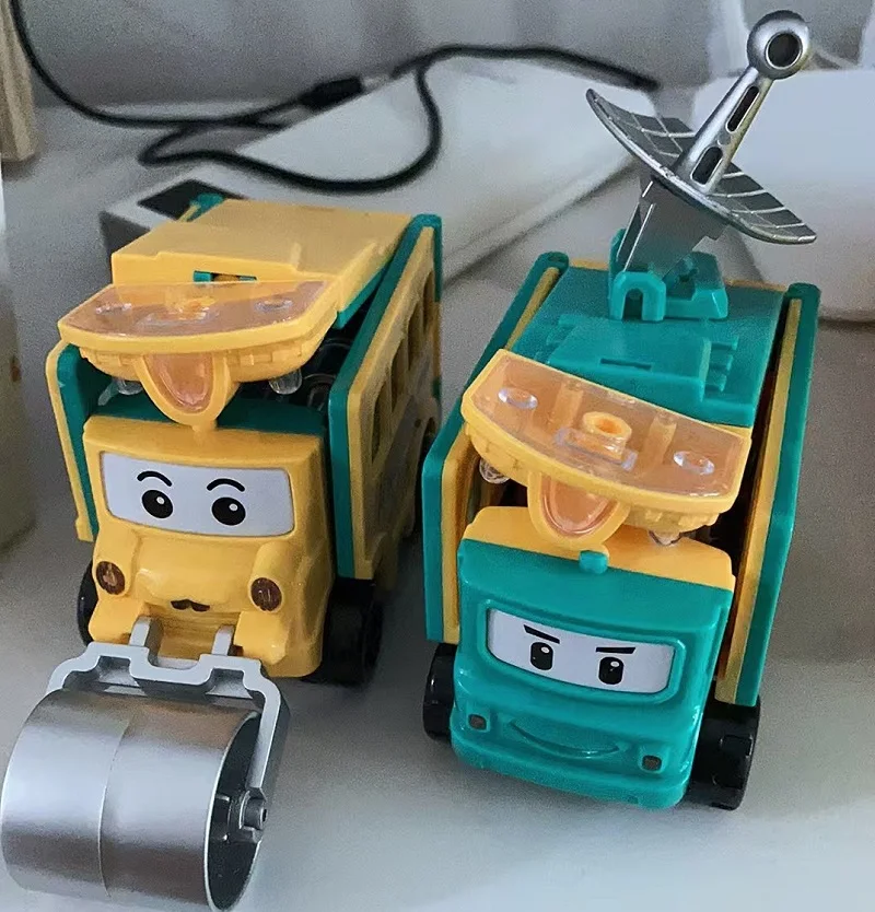Cartoon Transformable Car Toy with Double-Sided Flip Inertia Powered Reversible Engineering Vehicle STEM Learning Gift for Kids