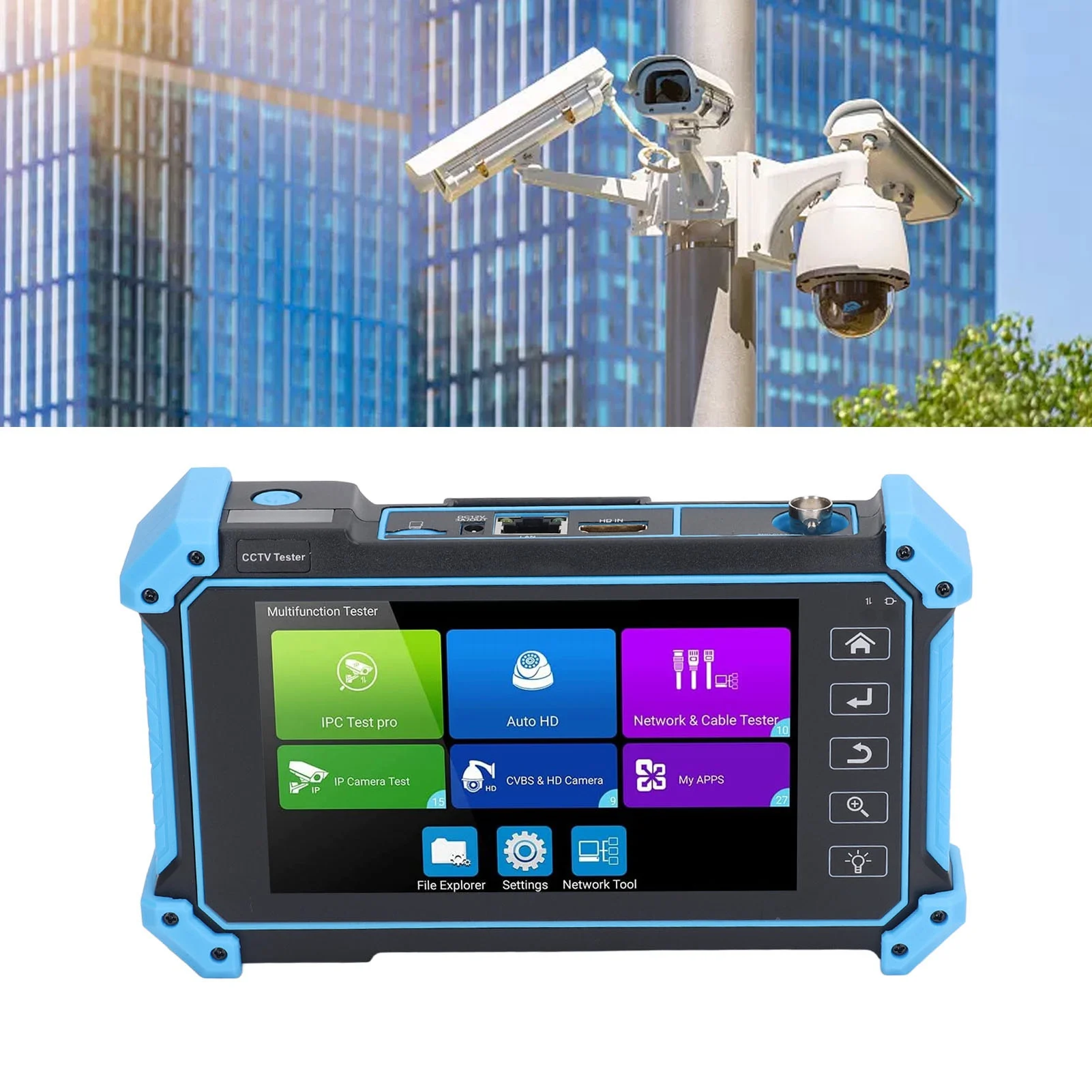 Tester kamer IP Bezpieczeństwo CCTV Monitor koncentryczny Narzędzie sieciowe Interfejs multimedialny wysokiej rozdzielczości Wejście VGA Tester CCTV Monitor