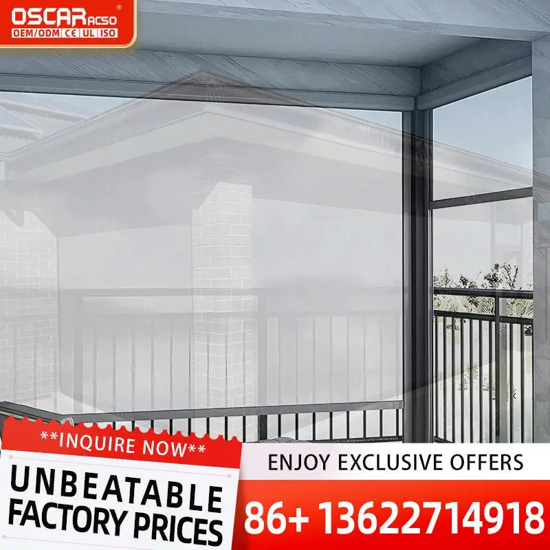 Vertical Motorized Windproof Zipper Track BuiltIn UV Protection Outdoor Waterproof Custom Roller Sunshade for Patio Balcony Gard