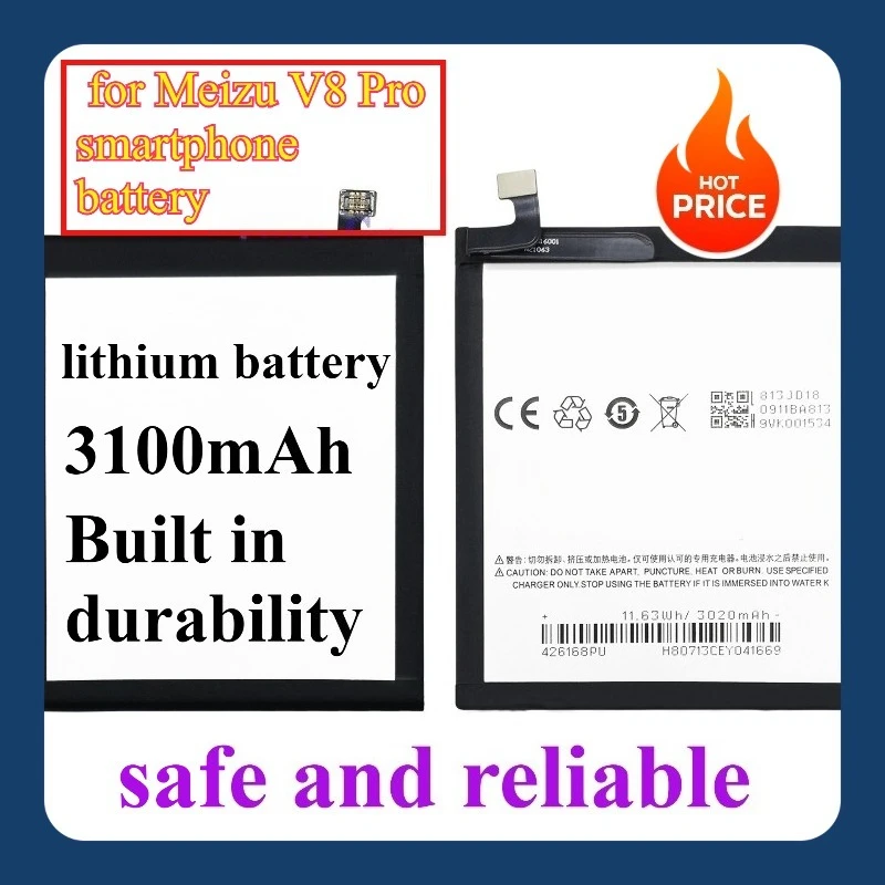 

3100mAh for Meizu V8 Pro BA813 with Built-in Durable Electric Board Mobile Phone Battery