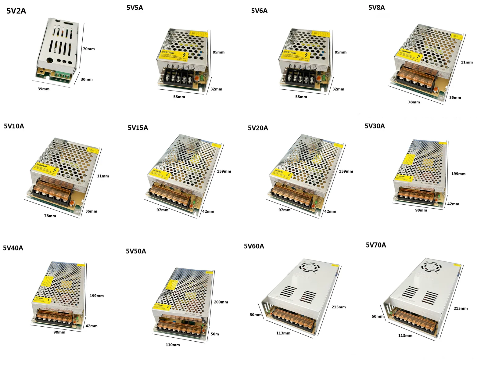 DC 5V 12V 24V 36V 48V 60V Switching Power Supply 2A 3A 4A 5A 8A 10A 15A 20A 30A 40A 50A Transformer Power LED lighting Adapter