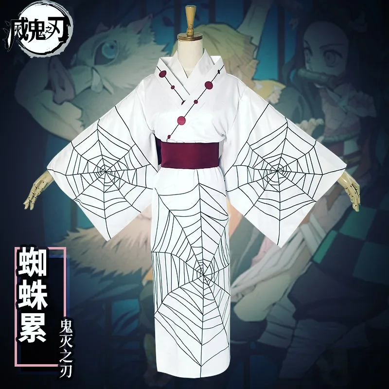 

Kimono Robe Cosplay Costume for Girls Women Japanese Anime Kimetsu No Yaiba Rui Halloween Adult Anime Outfit Fancy Dress