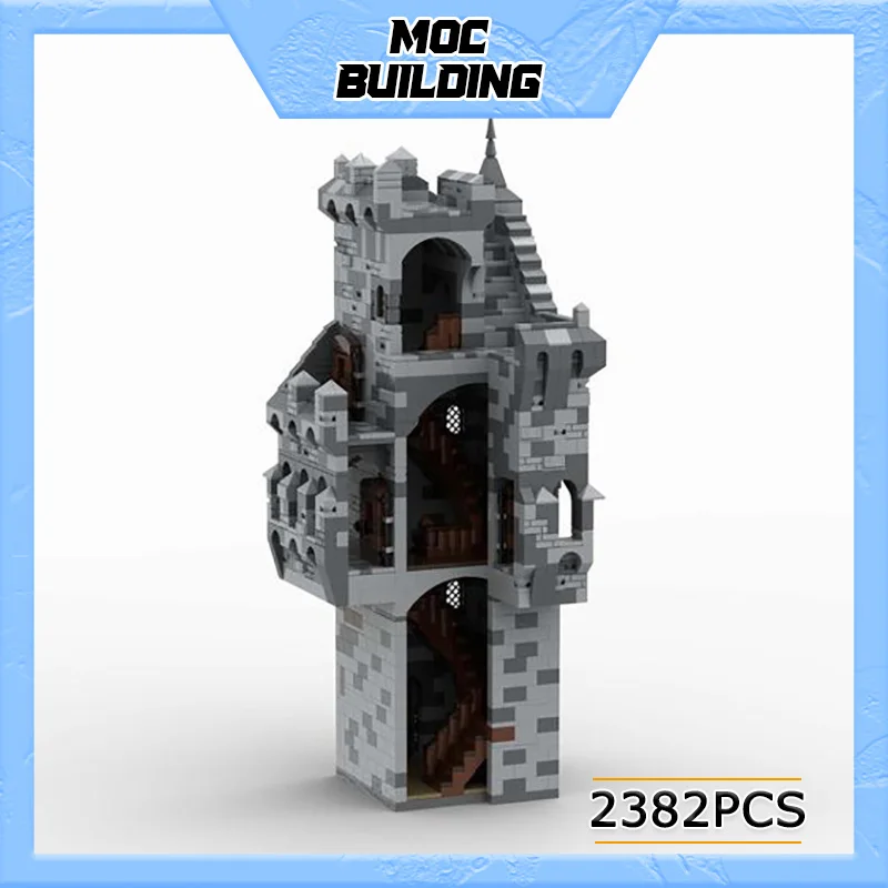 

MOC Building Block Castle Technology Bricks Stair Tower mMdieval Cstle DIY Street View Assembled Architecture Model Child Toys