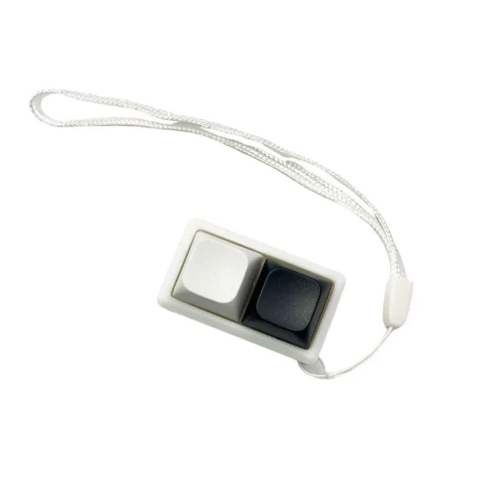 Creative 2 Keys Keyboard Keychain DIY Stress Relief Fidget Keychain Mini Pass The Time Button Keycap for Adult