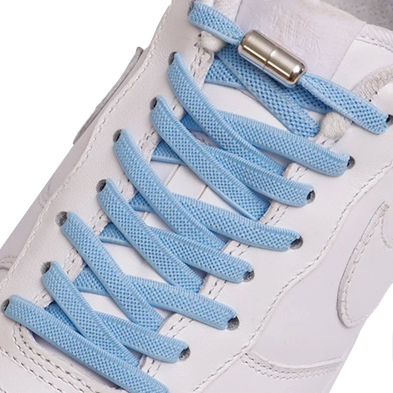 Elastische Schnürsenkel ohne Binden mit Metallverschluss, Kreative Flache Schnürsenkel für Kinder und Erwachsene, Schnell und Sicher, Unisex