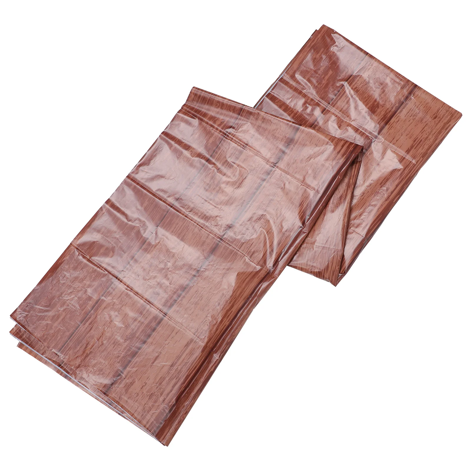 

4Pcs Pe Wood Grain Tablecloth Heavy Duty Waterproof Table Cover for Dinner Table Decoration Retro Style Event Supplies